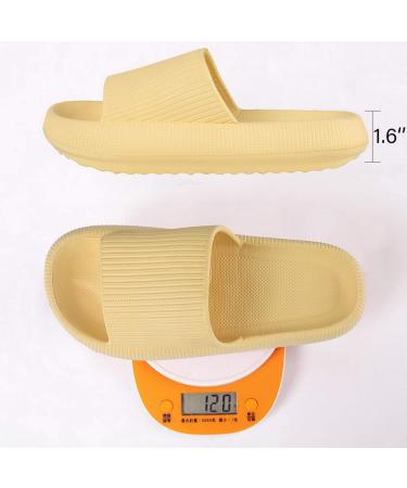 Monerffi Women's Vintage Anti-Slip Beach Sandals - Open Toe Lightweight Casual Slippers (EU 44/45) - Breathable Outdoor Comfort in Yellow - Buy Online on GoSupps.com
