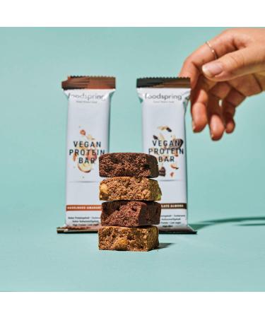 Foodspring Vegan Protein Bar 12 Pack - Chocolate Almond Herbal Formula Low Sugar High Protein - Buy Online on GoSupps.com