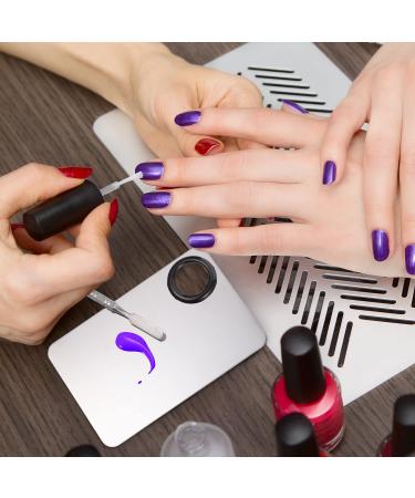 Stainless Steel 2 in 1 Makeup Mixing Palette Set with Spatula - Perfect for Foundation, Eye Shadow, and Nail Art - Buy Online on GoSupps.com