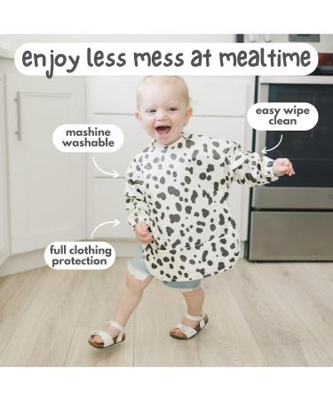 Bubba Bear Long Sleeve Weaning Bib with Sleeves | Waterproof Toddler Led Feeding Coverall Bib Set | Dalmation Design for Babies 6 Months - Buy Online on GoSupps.com