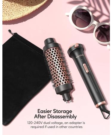 Wavytalk Thermal Brush - 1.5" Heated Round Brush for Blowout Look Detachable Brush Head Dual Voltage for Travel - Rose Gold - Buy Online on GoSupps.com