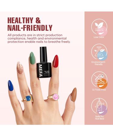 MEFA 35 Pcs Gel Nail Polish Set - 32 Colors All Seasons Kit with Base & Top Coat for DIY Nail Art | Perfect Gifts for Women & Girls - Buy Online on GoSupps.com
