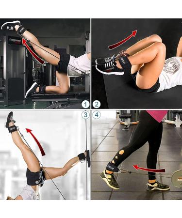 Eikeji Foot Loops Cable Pull Set - 2-Piece D-Ring Foot Cuffs & Carabiners for Fitness Training - Leg Extensions & Glute Workout for Men & Women - Buy Online on GoSupps.com