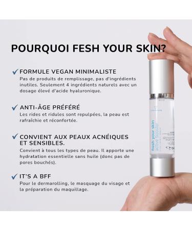 Vegan Hyaluronic Acid Serum High Dosage - 50ml - Made in Germany - Anti-Aging + Anti-Wrinkle - Pure High Dosage Quality with 4 Ingredients - Buy Online on GoSupps.com