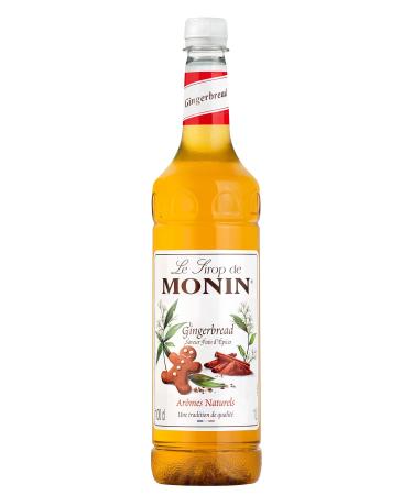 MONIN Premium Gingerbread Syrup 1L for Coffee and Cocktails. Vegan-Friendly Allergen-Free 100% Natural Flavours and Colourings Gingerbread Syrup 1 l (Pack of 1)