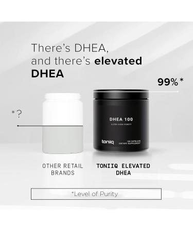 Toniiq Ultra High Strength DHEA 100mg Supplement for Men - 99%+ Highly Purified and Bioavailable Micronized DHEA Supplement for Women and Men - DHEA 100 mg - 180 Capsules DHEA100 - Buy Online on GoSupps.com
