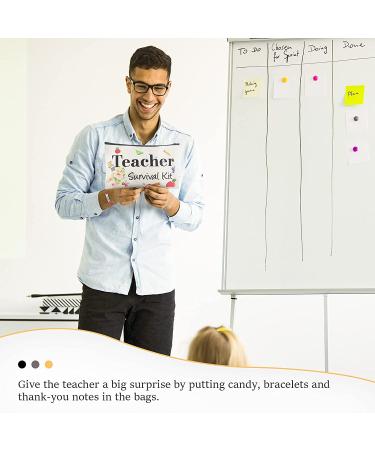 24 Pieces Teacher Appreciation Present Set  12 Teacher Survival Kit Bag Makeup Pouch Bag  12 Teacher Blessing Card Bracelet  Teacher Cosmetic Bag Kit for Teacher's Day (Cute Style  7.9 x 5.3 Inch) Cute Style 7.9 x 5.3 Inch - Buy Online on GoSupps.com