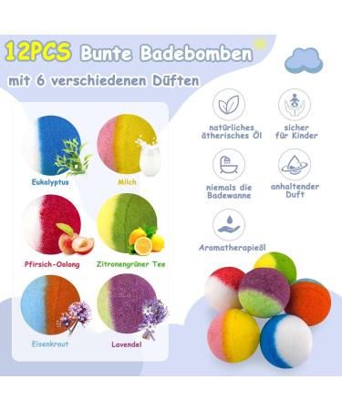 Leoce Surprise Bath Bombs for Kids - 12PC Handmade Natural Foam Toys | Perfect Birthday Gift for Boys & Girls - Buy Online on GoSupps.com