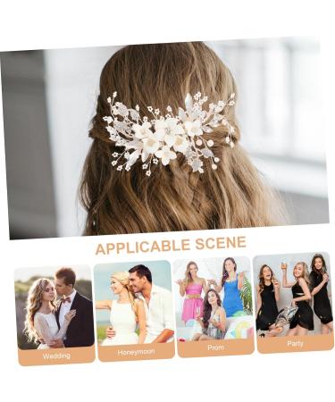 FRCOLOR 1pc Hair Comb Bride Headpieces for Wedding Gold Hair Clips Delicate Bride Hairpin Hair Claw Clips for Women Rhinestone Barrettes for Women Hair Decorations Prom Headpiece Alloy - Buy Online on GoSupps.com