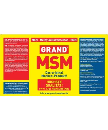 Organic MSM Powder for Humans & Horses - 99.9% Pure Sulfur Supplement | 1kg Premium Quality - Buy Online on GoSupps.com