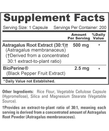 NusaPure Astragalus Root, 500 mg - 200 Veg Capsules (Non-GMO - Vegan) - Buy Online on GoSupps.com