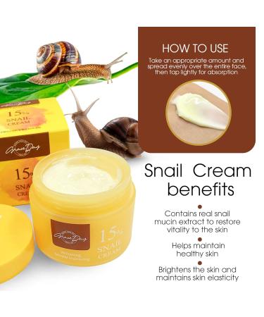 Real Snail Mucin Extract Face Cream - Collagen Boosting & Skin Repair | Nourishing Day & Night Cream - 1.69 oz | Made in Korea - Buy Online on GoSupps.com