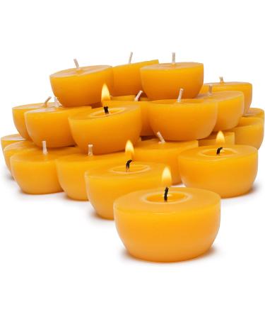 Serenibee Candle Beeswax Tea Lights Candles Bulk Refills  - 30 Count