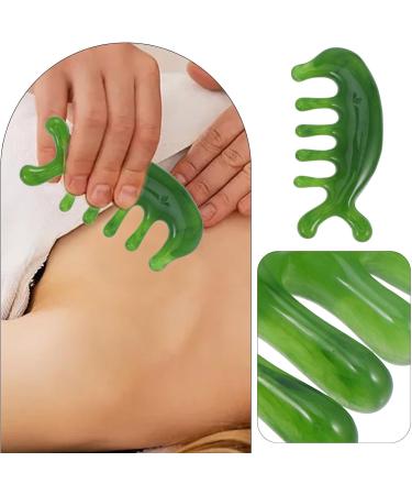 Minkissy Jade Scalp Massage Comb | Natural Wide Tooth Gua Sha Comb for Hair Growth & Antistatic Head Massage Device - Buy Online on GoSupps.com