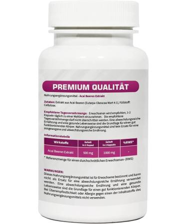 Buy Acai Berry Original - 500 mg Acai Berry Extract for Health & Wellness | International Shipping Available - Buy Online on GoSupps.com