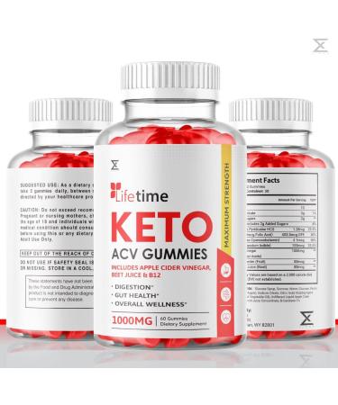 Lifetime Keto ACV Gummies with Pomegranate - 60 Gummies - Apple Cider Vinegar & Pomegranate Flavored Gummy - Buy Online on GoSupps.com