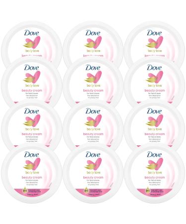 Dove Lotion Beauty Cream - Light Fast-Absorbing Face and Body Cream for Normal to Dry Skin 24-Hour Moisture Travel Size 2.53 Fl Oz. (Pack of 12) Unscented 2.53 Ounce (Pack of 12)