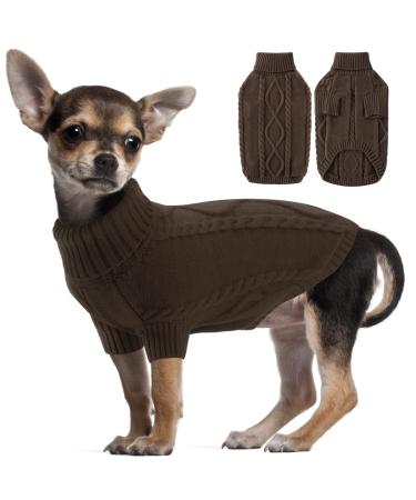 Winter warm dog sweater for big dog turtleneck sweater knitwear cat sweater dog coat sweater Christmas vacation pet outfits clothing coffee xl xl coffee