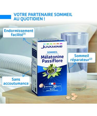 JUVAMINE - Sleep 3 Actions - 1mg Melatonin - Passion flower - 30 Tablets - Buy Online on GoSupps.com