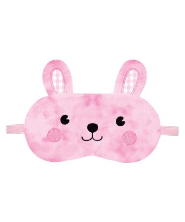 iscream Fun and Colorful Satin-Lined Embroidered Fleece Sleep Mask for Girls - Funny Bunny