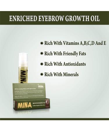 MINA iBrow Nourishing Oil - Stimulate Growth for Eyebrows, Eyelashes, Hair & Skin - 10ml - Buy Online on GoSupps.com