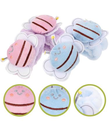 SHERCHPRY 4pi ces Bracelets De Spa Flanelle Pour Lavage Du Visage Lot De Bracelets Abeille Absorbant Eau Et Confortables - Buy Online on GoSupps.com