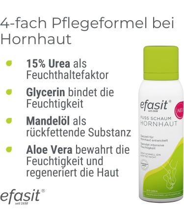 Efasit Foot Foam Cream - 125ml Moisturizing Care with Urea & Almond Oil for Diabetics - Eco-Friendly No Microplastics or Dyes - Buy Online on GoSupps.com