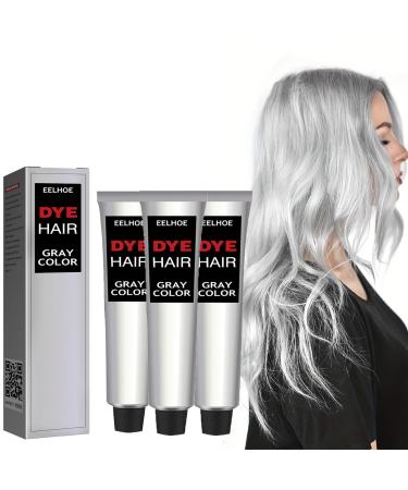 Silver hair dye, natural silver gray hair dye cream, cream with hair color, silver hair dye, silver gray hair dye cream for all hair types