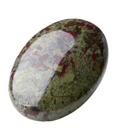 MAIBAOTA 2.4" Dragon Blood Stone Healing Crystal Gemstones Pocket Polished Gifts Oval Shape Reiki Spiritual Energy Nature Crystals for Women Men Relief Balancing Stress Divination Meditation