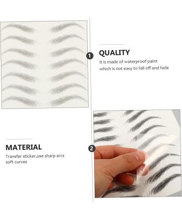 Mikinona 4 Sheets Waterproof Eyebrow Stickers Imitation Eyebrow 6d Hair-like Eyebrows Stickers Water Proof 4d 21x14.8cm Black - Buy Online on GoSupps.com
