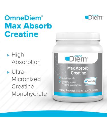 Omne Diem Micronized Max Absorb Creatine 21.16oz - 600G with Micronized Creavitalis - 120 Servings - Buy Online on GoSupps.com