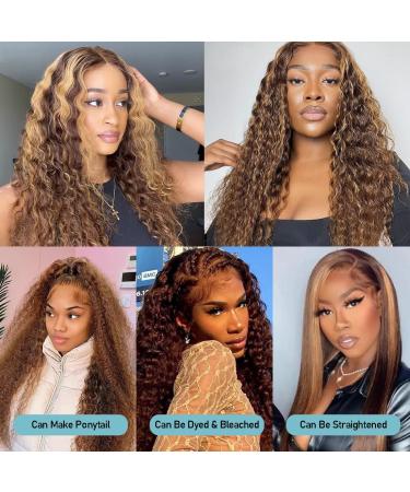 FABA 22 Inch Ombre Honey Blonde Lace Front Wig Human Hair - Curly 13x4 Blonde Wig Pre Plucked with Baby Hair for Women - 150% Density - 5 Gifts Included - Buy Online on GoSupps.com