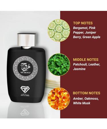 Murooj Exotic Arabic Perfume for Men | Spicy Fresh Earthy Fragrance | Alcohol Free Perfume from Dubai 3.4 Fl. Oz. - Buy Online on GoSupps.com