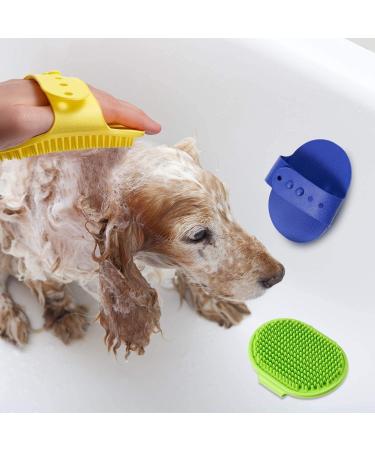 Pet Dog Grooming Brush - Dog Bath Brush - Cat Grooming Brush - Dog Washing Brush - Rubber Dog Brush - Dog Hair Brush - Dog Shedding Brush - Pet Shampoo Brush-Massage Rubber Comb with Adjustable Ring (green) - Buy Online on GoSupps.com