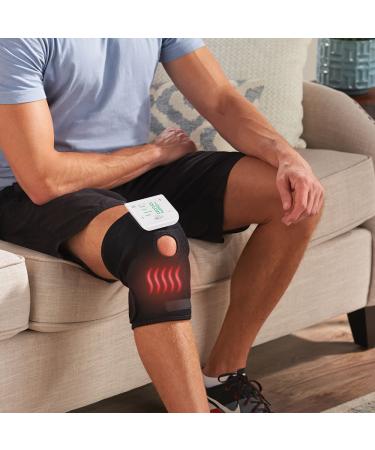 Tens Unit Nerve Stimulation and Heated Muscle Relaxer Compression Wrap Deluxe Knee Pain Relief System
