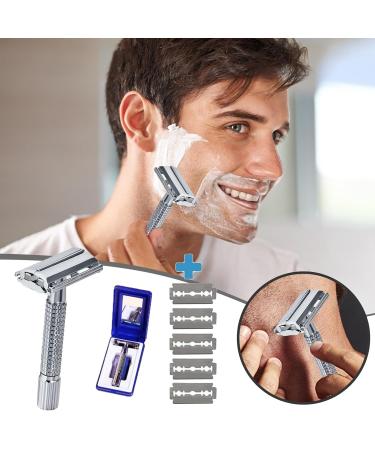 Buy Vintage RASUR Stainless Steel Safety Razor for Men | Dual Edge Facial Hair Care with Storage Box - Silver One Size - Buy Online on GoSupps.com