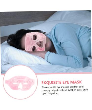 Ice Half Eye Hot and Cold Compress Warming Eye Patch Ice Eye Eyestrain Eye Shades Beads Sleep Heat Eye Patch Travel Pvc Cool pink 25X13X1CM - Buy Online on GoSupps.com