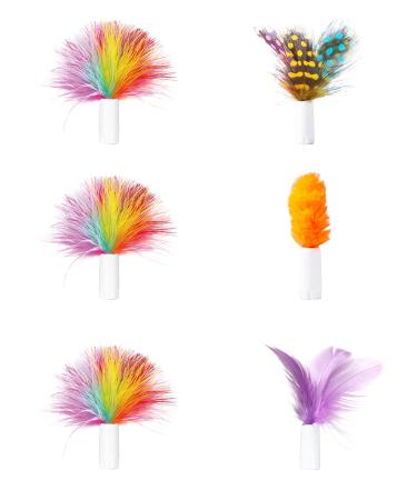 ORSDA Replaceable Feathers and Fluffy Toy Accessories 6Pcs Feather Refill for All ORSDA cat Toys 6pcs Replacement Feathers
