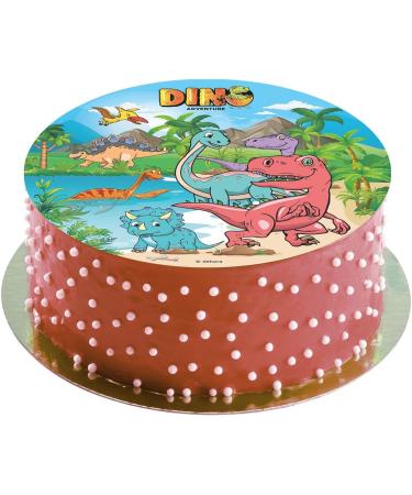 Dekora Dinosaurs Wafer Disc for Cake Edible Cake Topper for Children's Birthday Cake Round 20 CM - Buy Online on GoSupps.com