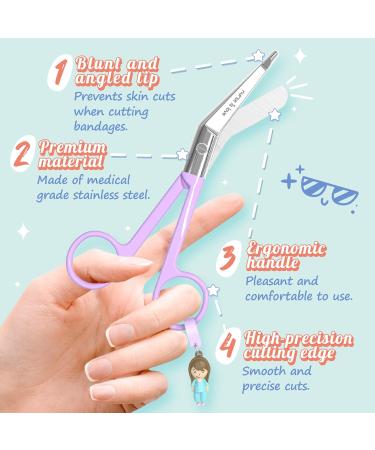 Nurse Love Nursing Scissors | Stainless Steel Purple Bandage Scissors for First Aid & Wound Care - Buy Online on GoSupps.com
