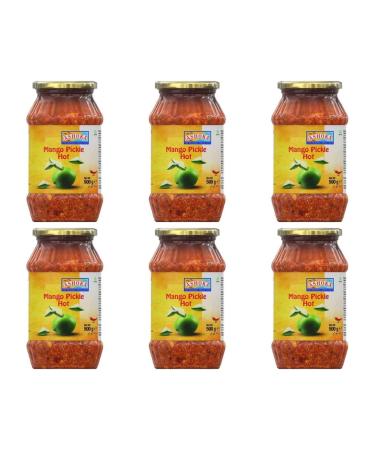Ashoka Mango Pickle Hot - 500g (Pack of 6) | Authentic Indian Spicy Pickle for Culinary Adventures | Great Flavour | Spicy & Sour | Vegan