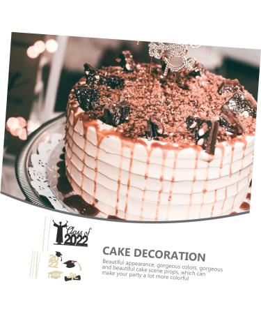 Warmhm 13pcs Graduation Season Cake Insert Dessert Toppers Cardstock Topper 2021 Graduation Party Decorations Graduation Cupcake Picks Graduate Toothpick Glitter Paper Card Stock - Buy Online on GoSupps.com
