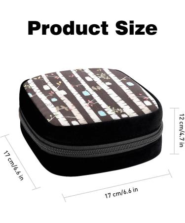 GIAPB Period Bag - Sanitary Napkin Storage & Makeup Pouch | Birch Trees Love Birds - Color1573 - Buy Online on GoSupps.com