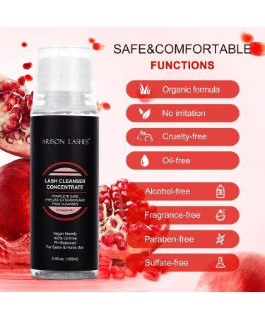 LASH Bath Foam Cleanser for Eyelash Extensions - Vegan Oil-Free Shampoo 100ml (Pomegranate) | DIY Professional Care - Shiliu - Buy Online on GoSupps.com