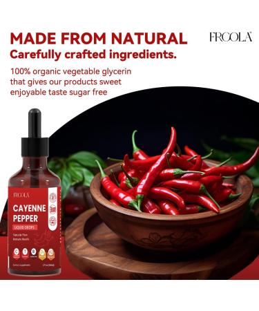 Frcola Cayenne Pepper Liquid Drops Vascular Flow Support Supplement with Turmeric Ginger Vitamin D3 K2 Non-GMO Vegan Formula 2 Fl Oz - Buy Online on GoSupps.com