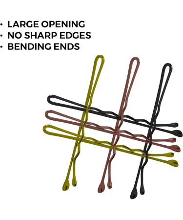Biribila Bobby Pins 150 Pcs Black 5cm Long Hair Grips with Storage Box - Ideal Kirby Grips for Hair Styling & Make Up - Black, Brown & Gold - Buy Online on GoSupps.com