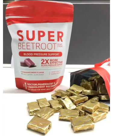 Beet Root Gummies Nitric Oxide and Blood Pressure Support Grape Seed Extract & Non-GMO Beet Root Energy Chew 60 Count - Buy Online on GoSupps.com