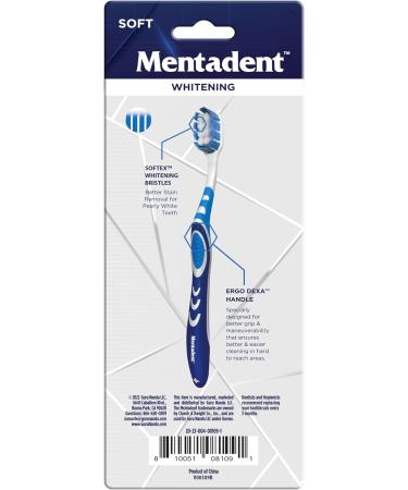 Mentadent Soft Bristle Toothbrush (Pack of 8) | Manual Toothbrush for Kids & Adults | Travel-Friendly with Tongue Cleaner | Ideal for Sensitive Gums & Teeth Whitening | 4 Colors - Buy Online on GoSupps.com