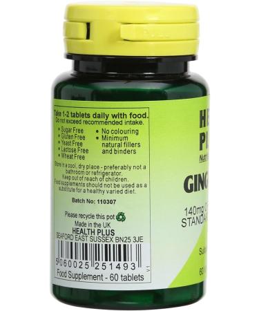 Health Plus Ginger Root 550mg - 60 Tablets | Digestive Health Plant Supplement - Buy Online on GoSupps.com