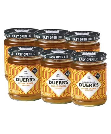 Duerr's Fine Cut Seville Orange Marmalade | 6 x 340g Pack | Traditional Marmalade Made with The Finest Orange Zest Pieces | Sweet Flavor and Texture